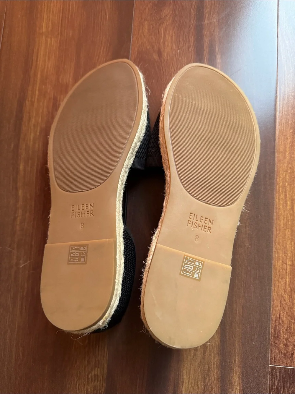 EILEEN FISHER Black Espadrilles Size 8